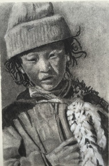 kultegning af Himalaya-dreng Regitze Schmidt