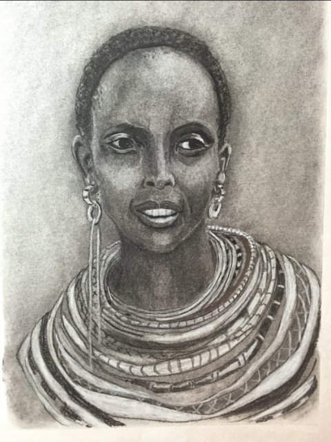 Portræt, kultegning, Regitze Schmidt